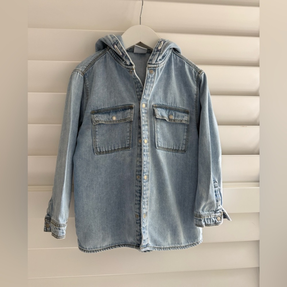 Zara Light Blue Kids Jean Jacket with Hood